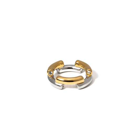 Waterproof Two-Tone Crystal Tennis Statement Ring