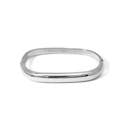 Waterproof Silver Square Cuff Bangle