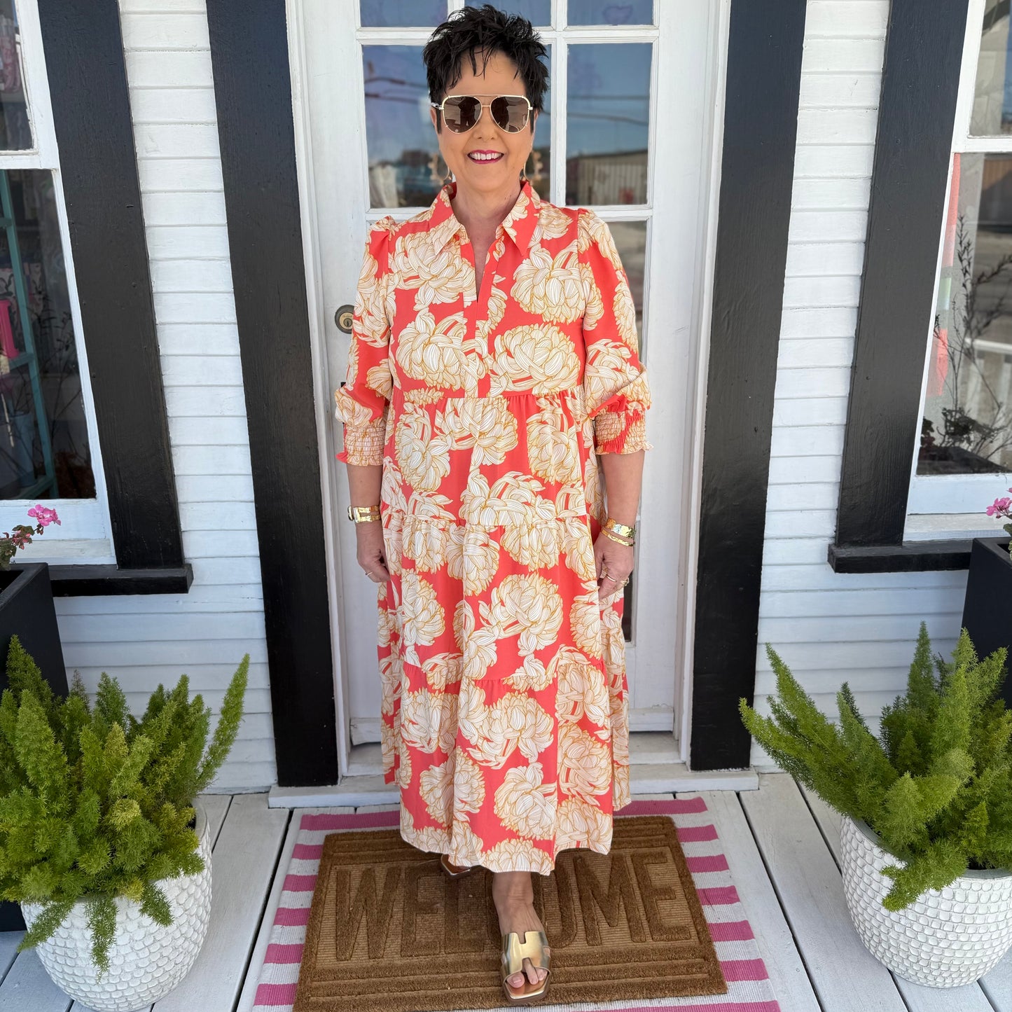 Eleanor Dress | Fall Floral Fire