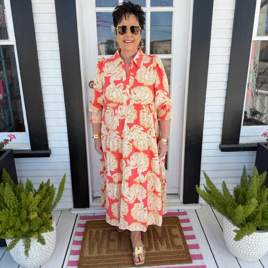 Eleanor Dress | Fall Floral Fire