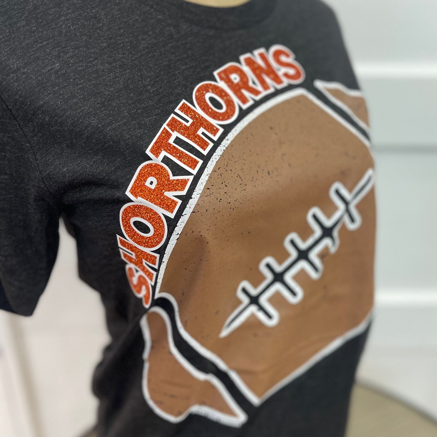 Shorthorn Football Glitter Tee