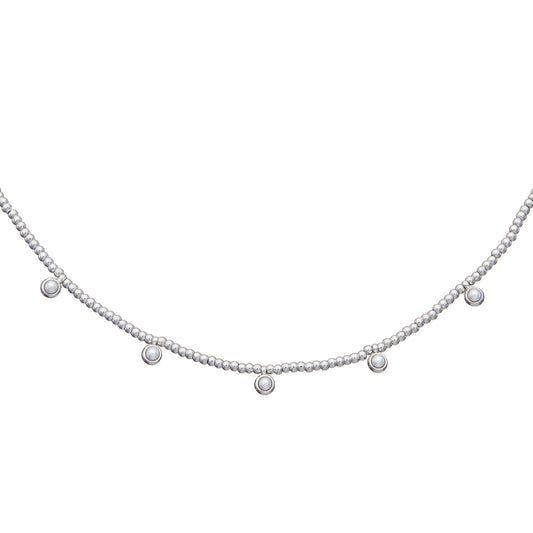 Silver Beaded Pearls Necklace | Brenda Grands