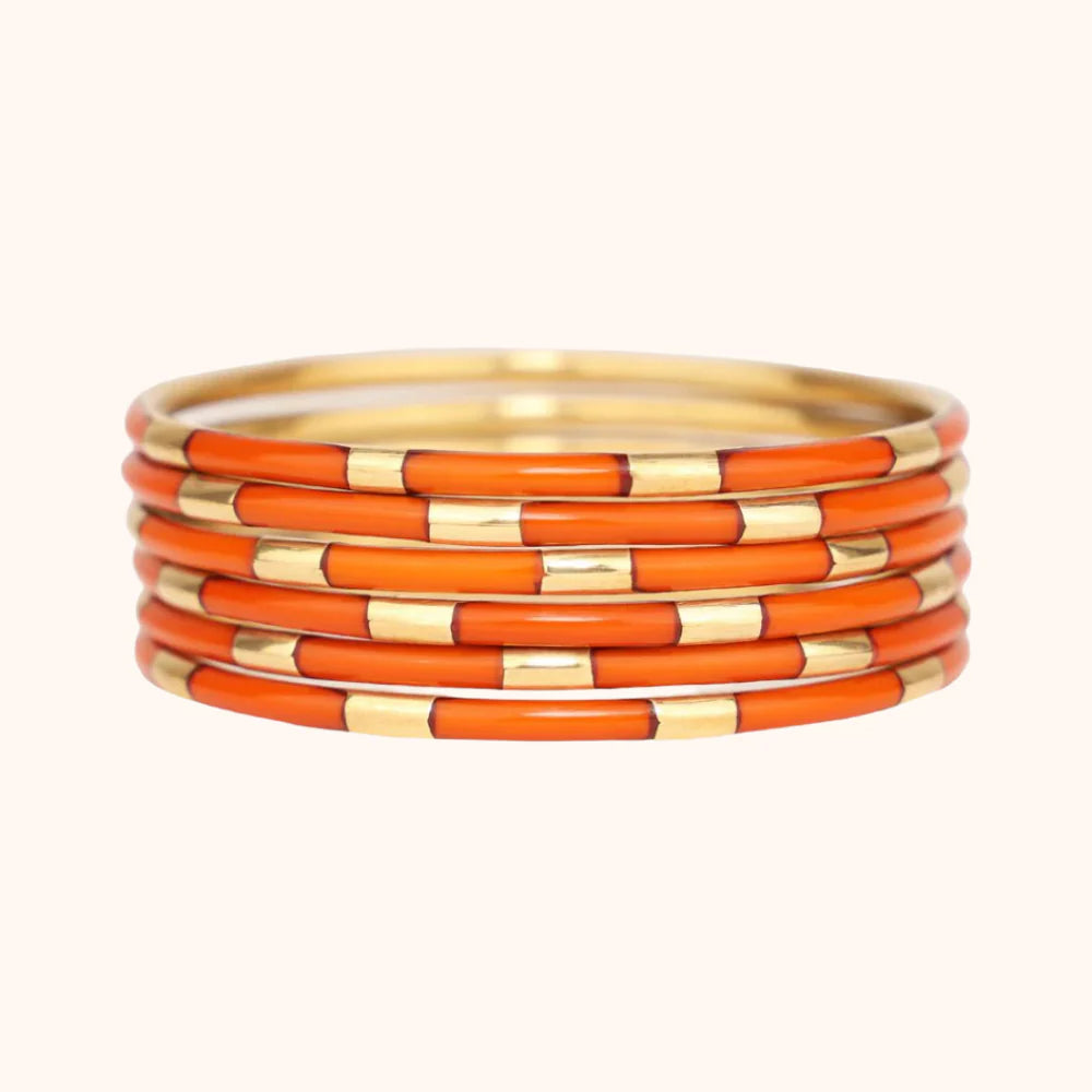 Burnt Orange Veda Bangles - Set of 6