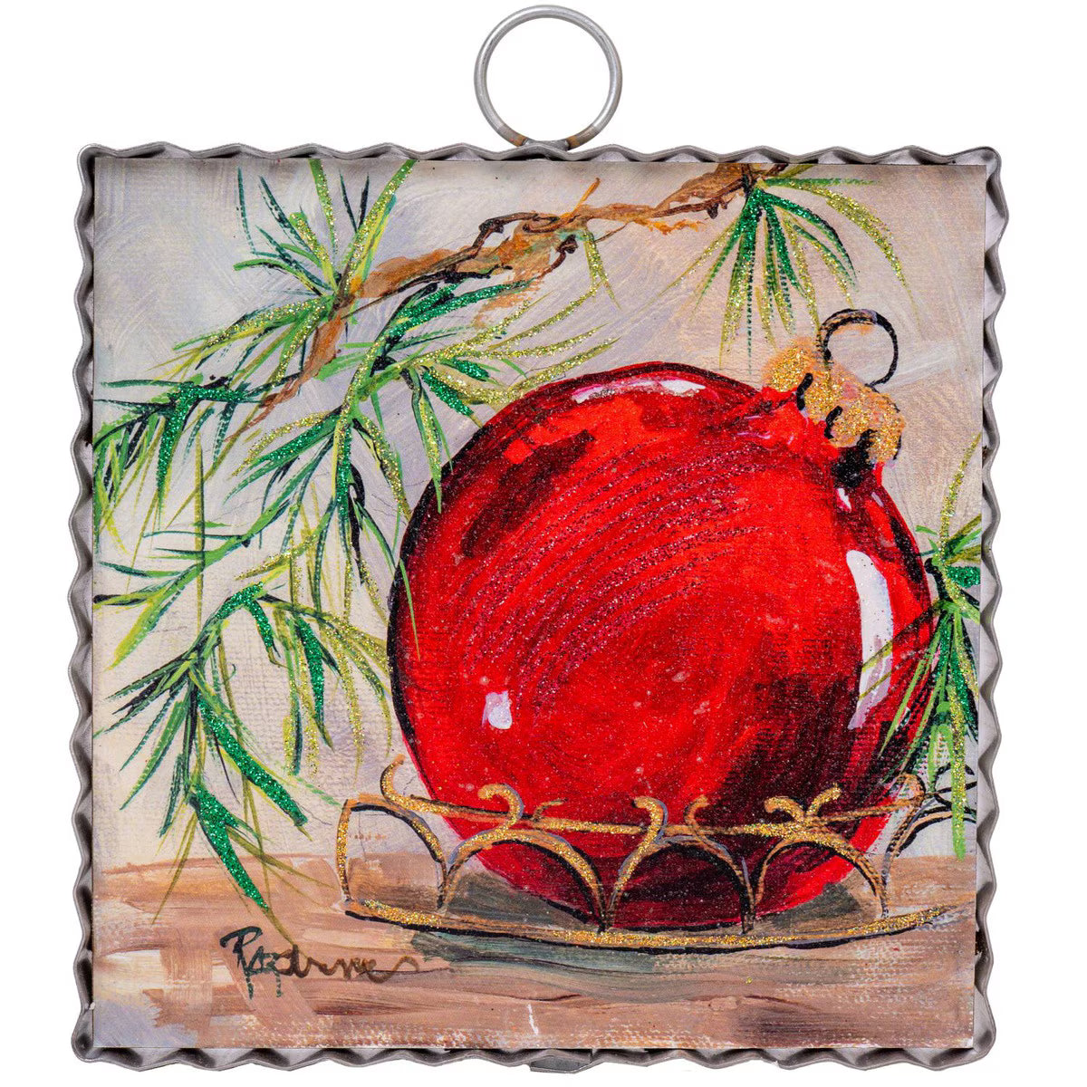Mini Art Red Ornament
