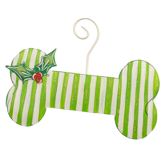 Dog Bone Holly Ornament