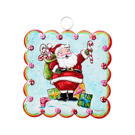 Mini Scallop Art Belly Laugh Santa with Gifts