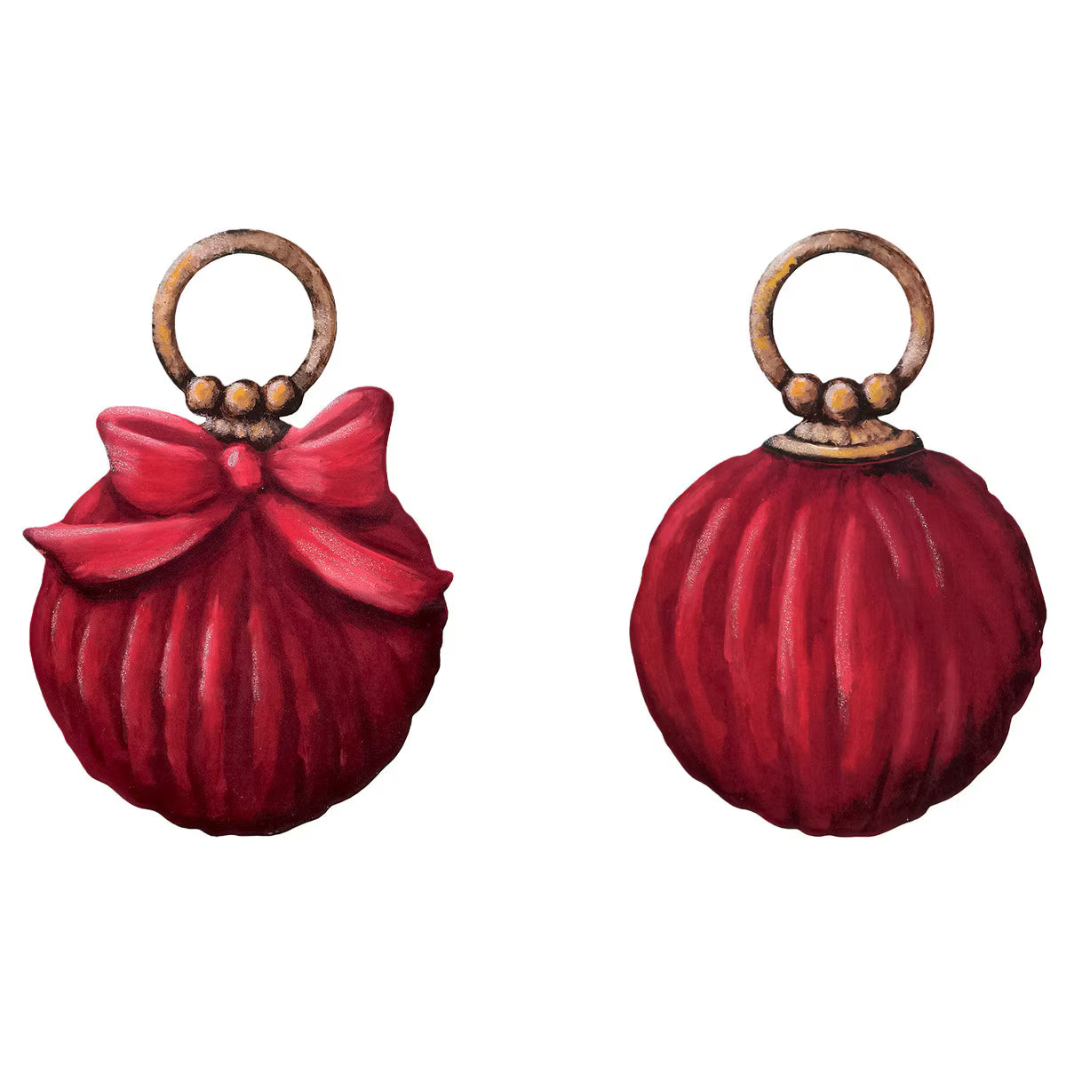 Burgundy Round Ornaments
