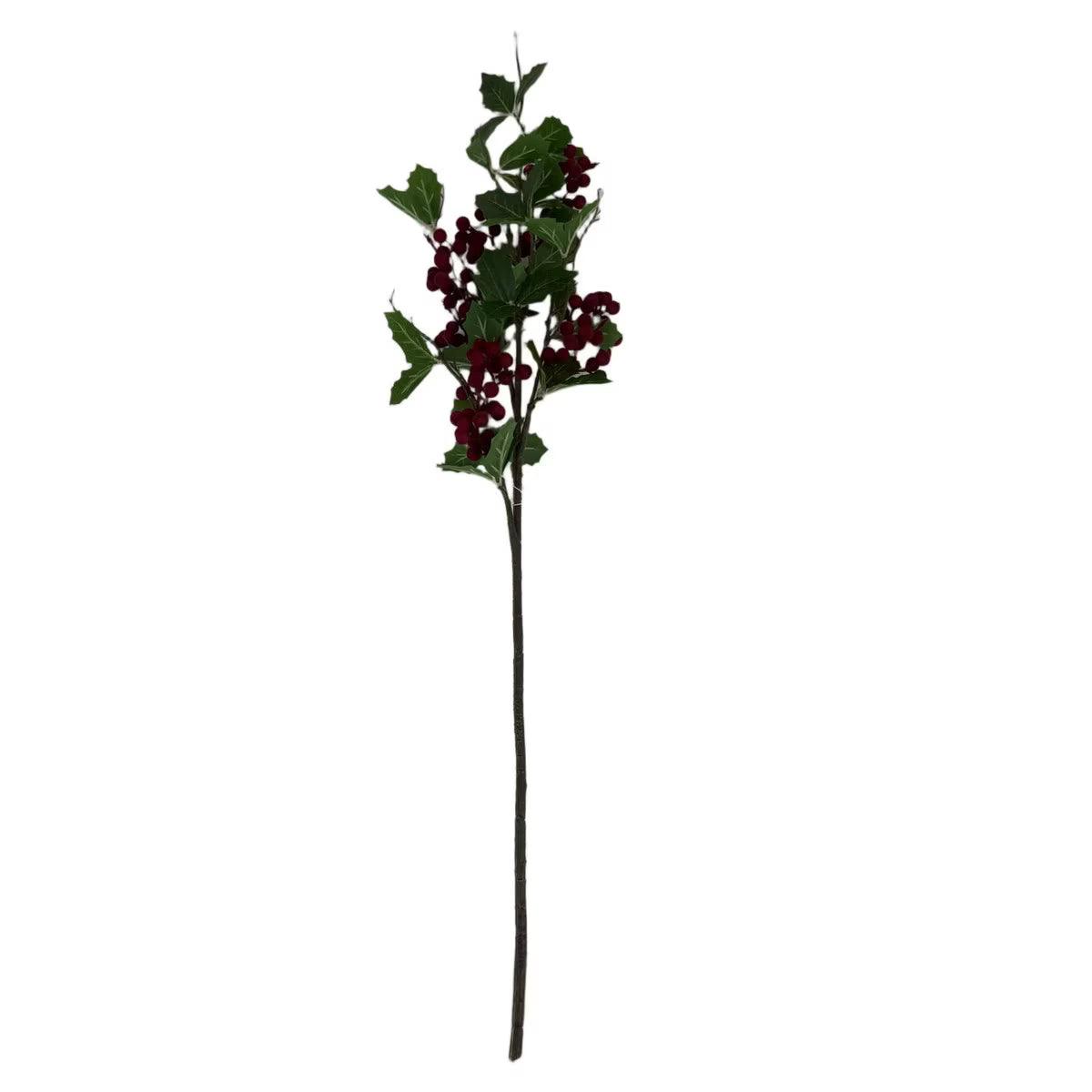 Holly & Burgundy Berry Stem