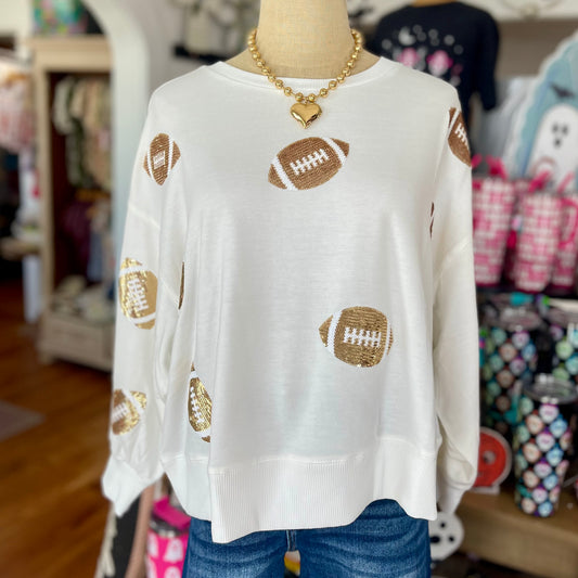 White Football Sweatshirt