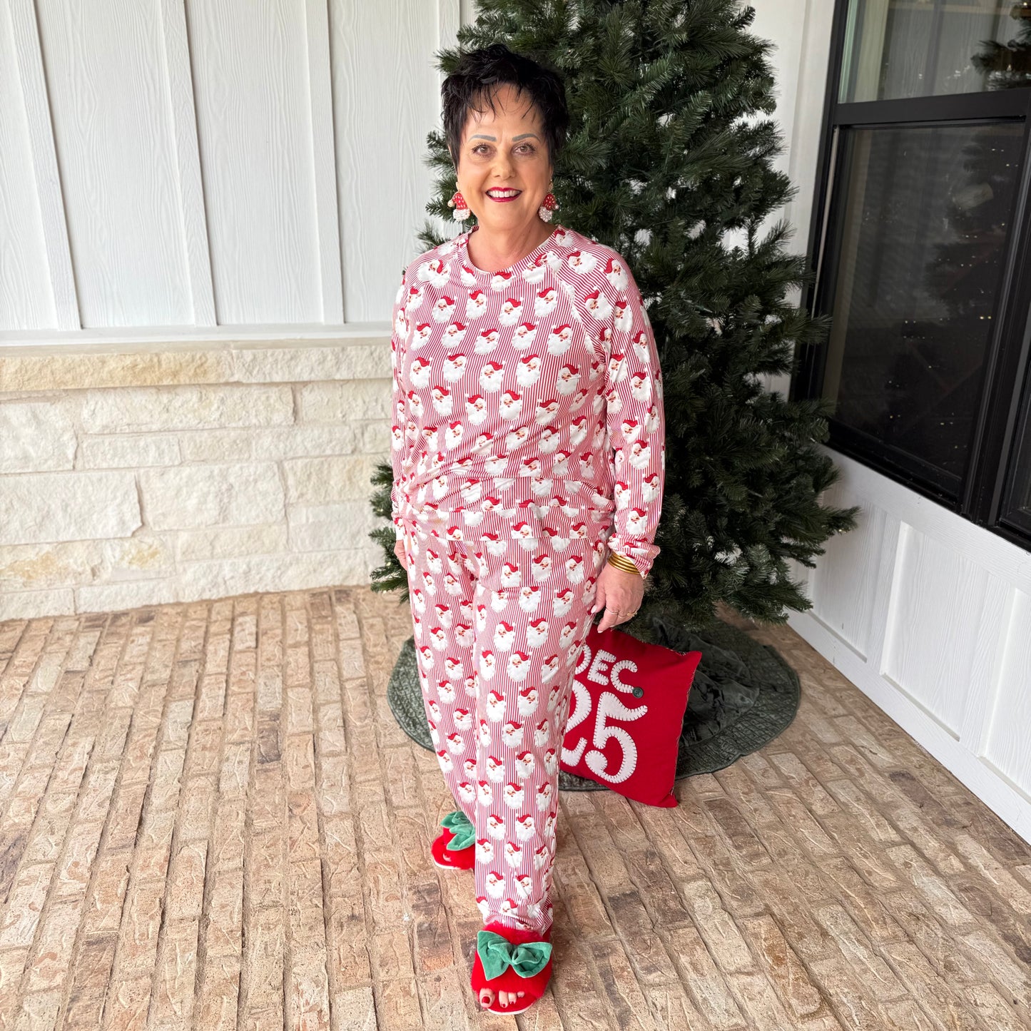 Women's Annie Pants Set | Santa Baby Red