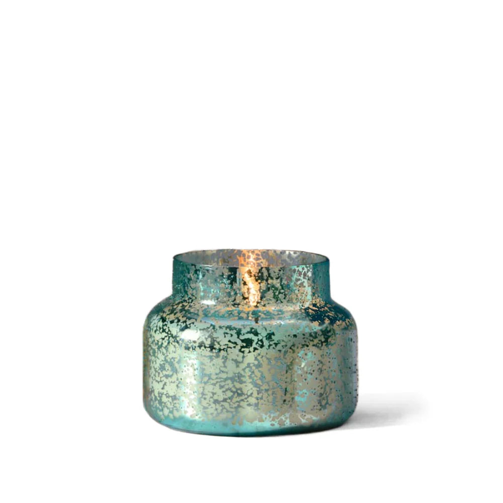 Capri Volcano Icy Blue Mercury Glass Candle
