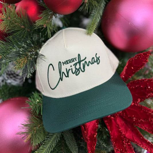 Merry Christmas Canvas Hat | Green