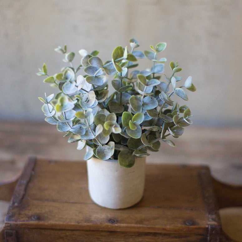 Artificial Boxwood Sage Plant In Concrete Pot