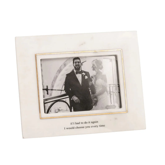 Choose You Gold Inlay Marble Frame