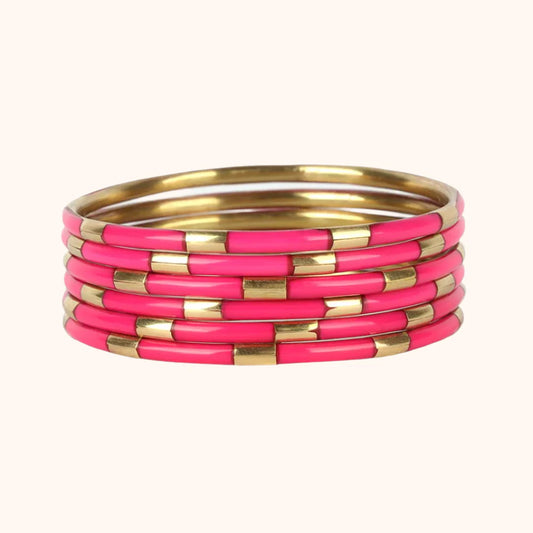 Pink Veda Bangles - Set of 6