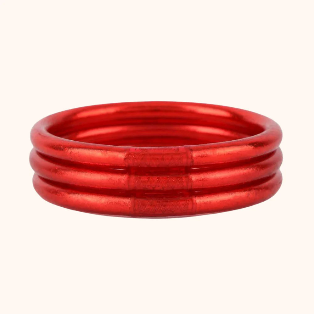 Crimson All Weather Bangles® (Set of 3) - Serenity Prayer