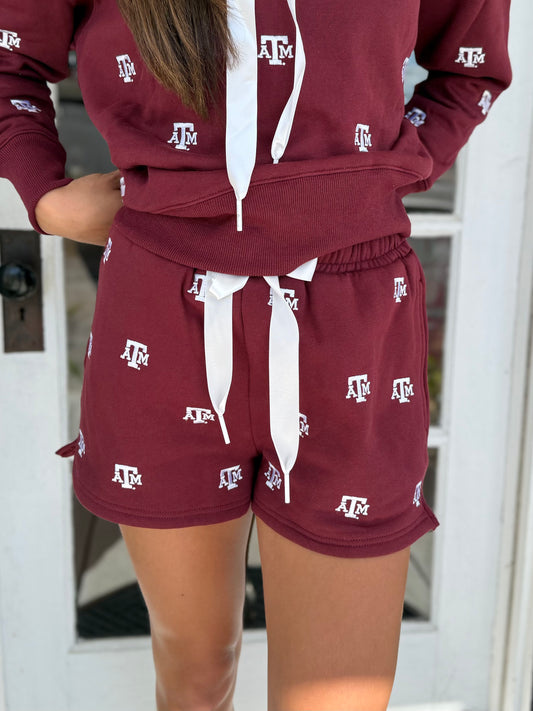 BC | Texas A&M Embroidered Fleece Shorts