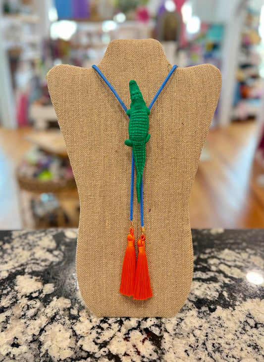 Alligator Bolo Green with Ocean Blue & Orange