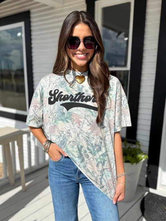 Shorthorns Oversized Camo Tee