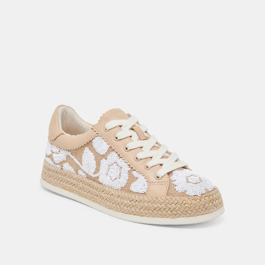 Azalia Sneakers | Natural Multi Floral Sequin