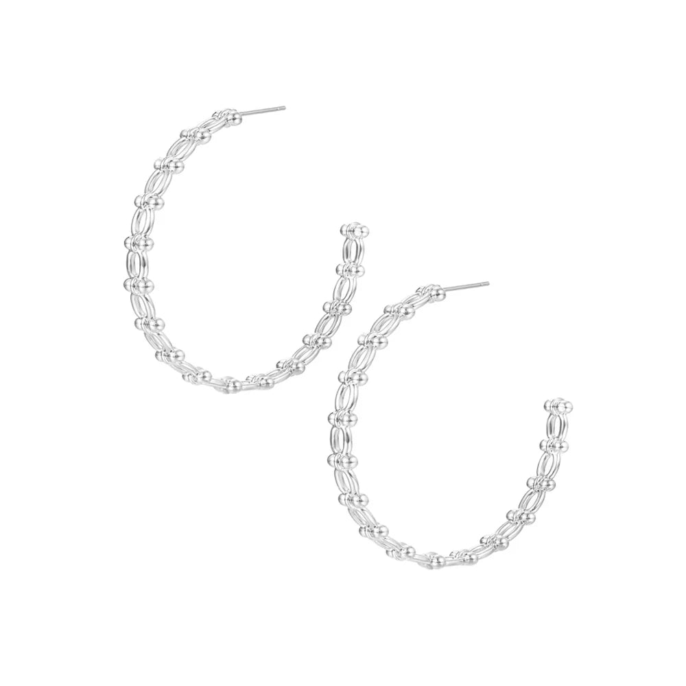 Celestia Hoop Earrings in Silver