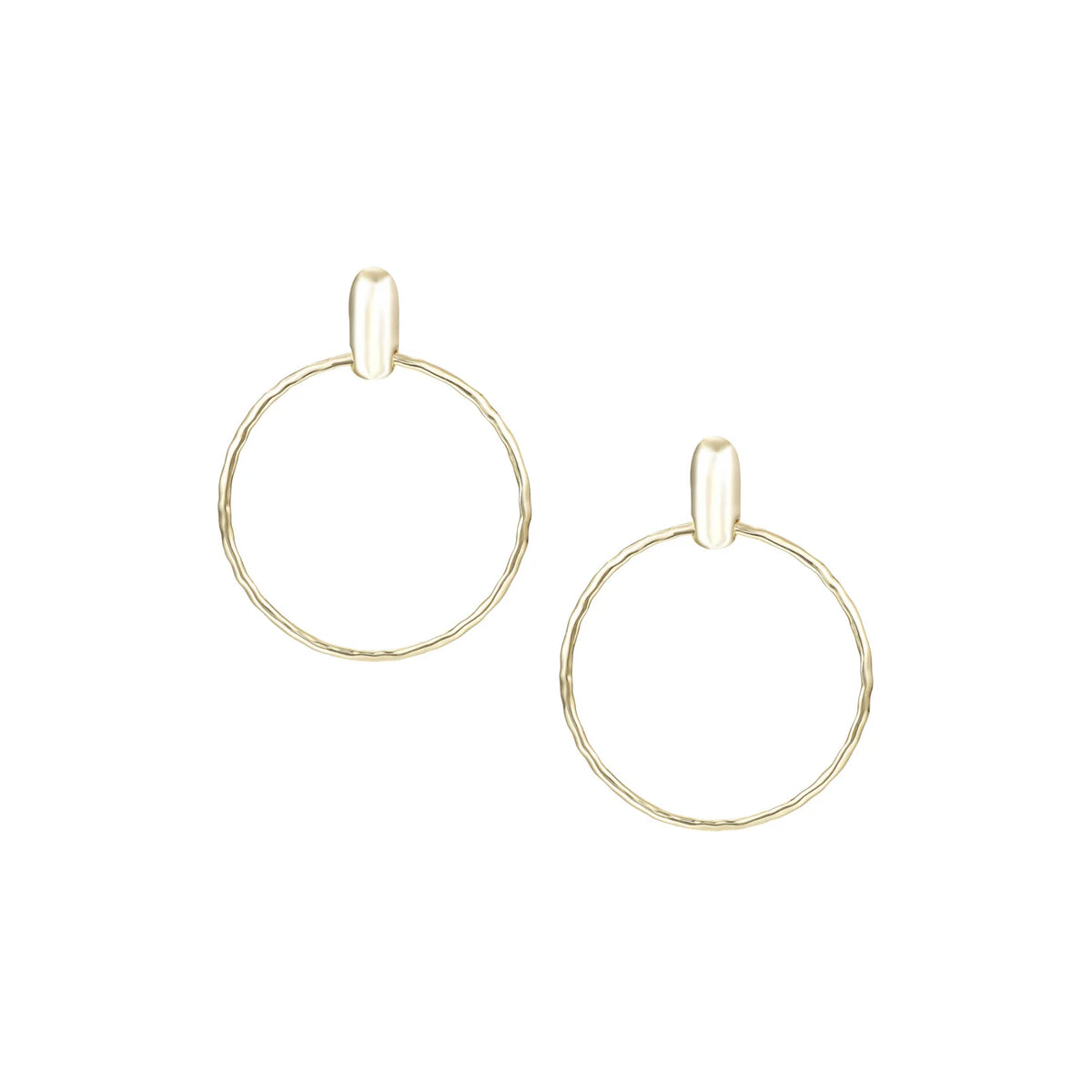 Horizon Circle Statement Earrings in Gold