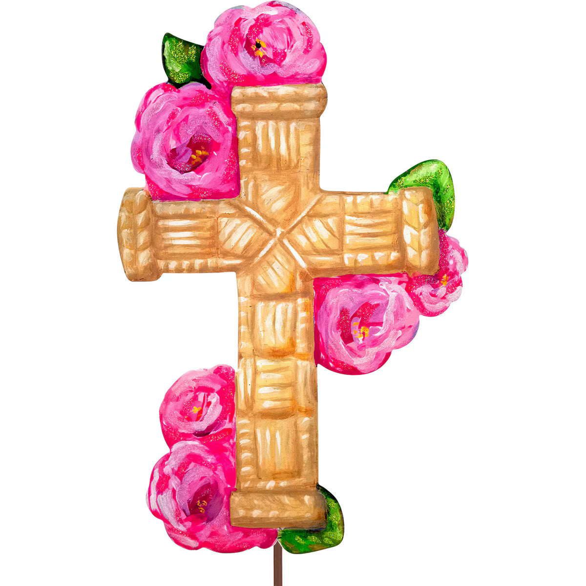 Wicker Cross with Roses