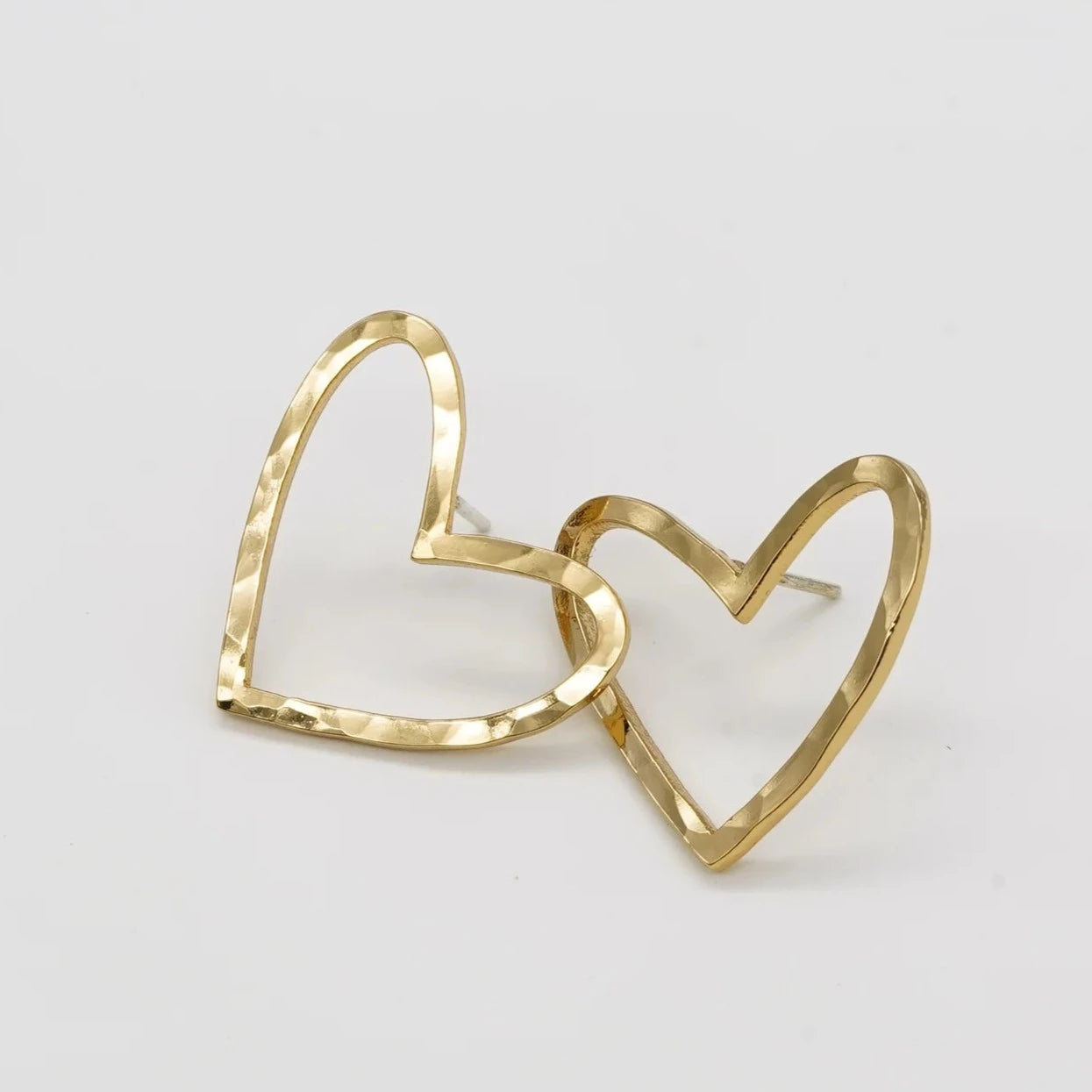 Hammered Hearts Studs | Brenda Grands