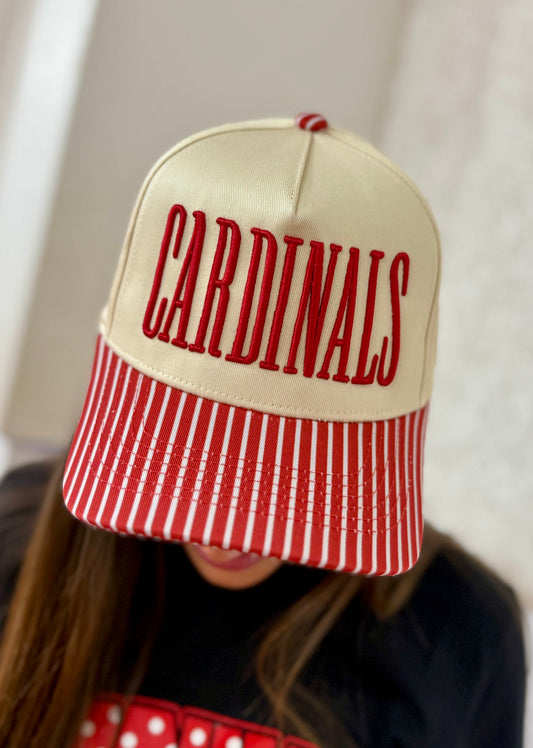 Cardinals Hat w/ Stripes