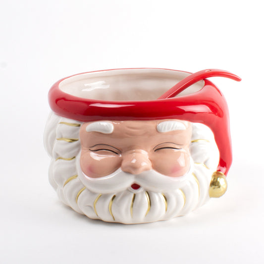 Red Santa Punch Bowl