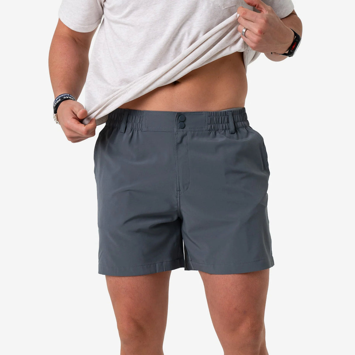 Everyday Short - River Rock Grey - Classic Deer Camo Pocket 7"