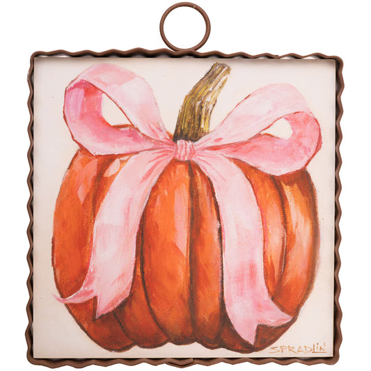 Mini Art Pink Ribbon Pumpkin