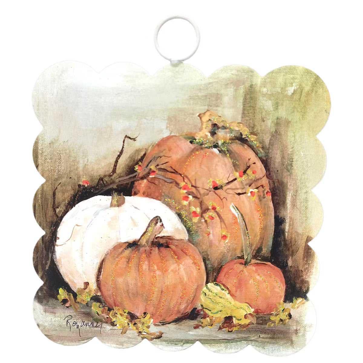 Mini Scallop Art Fall Pumpkin