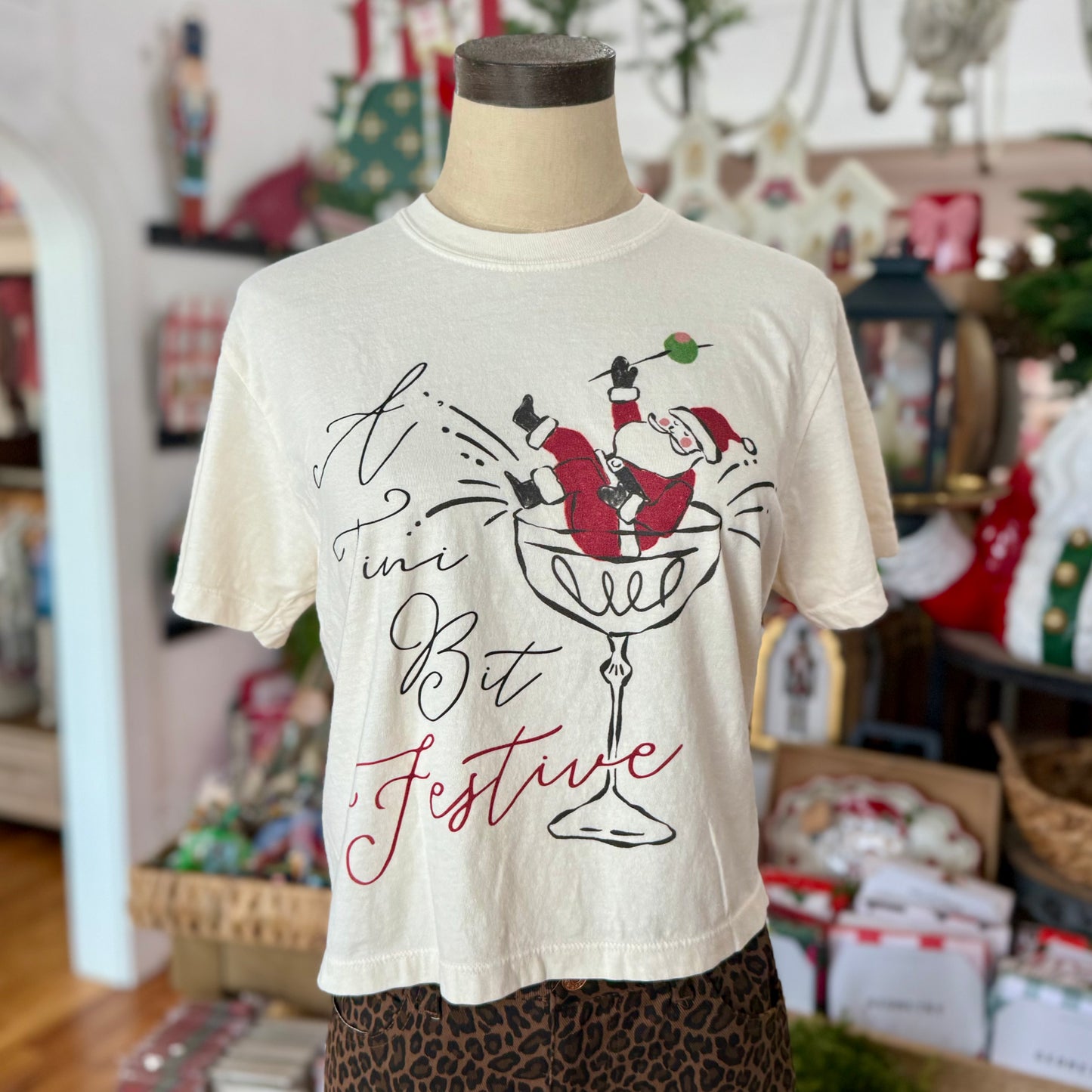 A Tini Bit Festive Cropped Tee