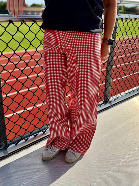Gingham Printed Jeans