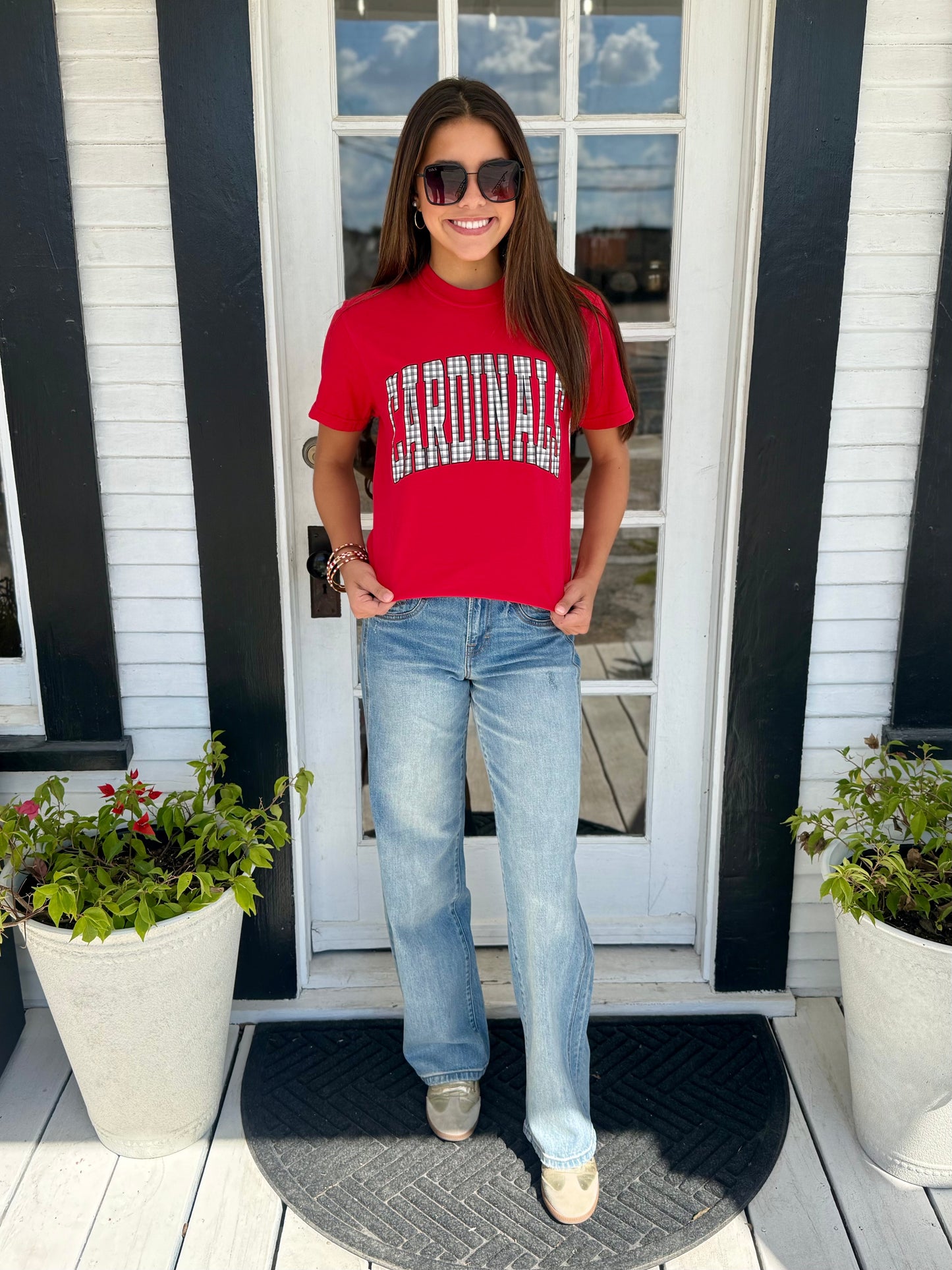 Cardinals Gingham Tee