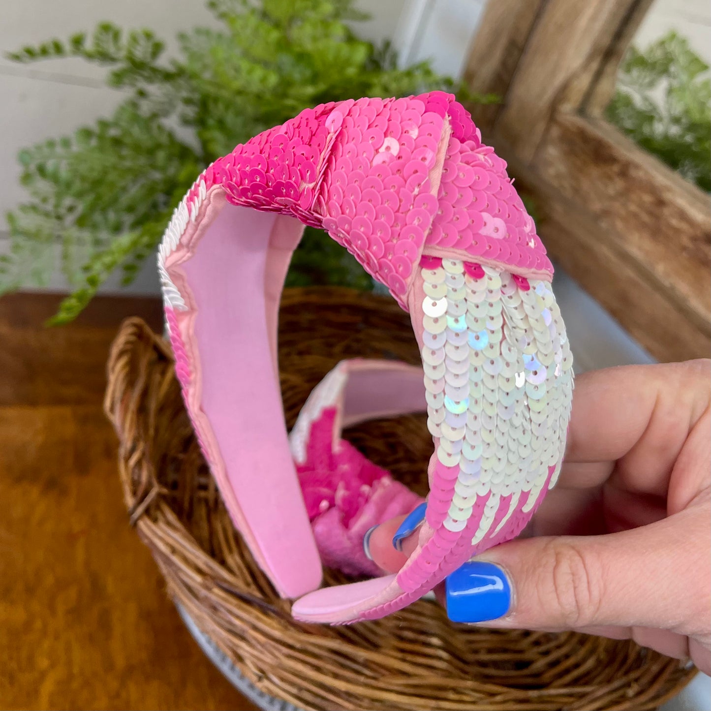 Pink Sequin Ombre Headband