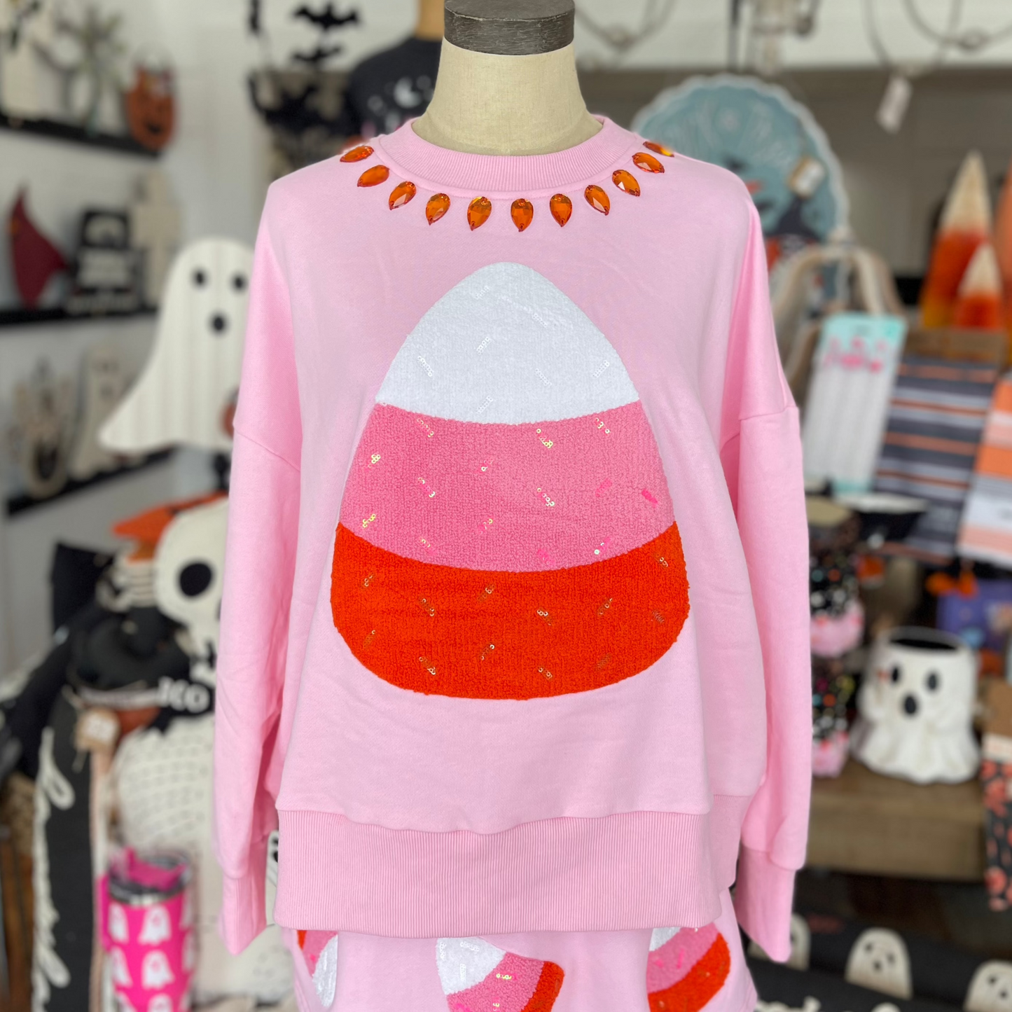 Pink Candy Corn Sweatshirt