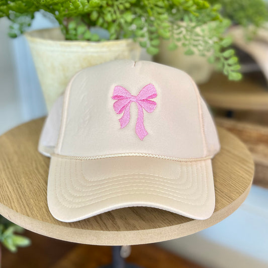 Bow Trucker Hat | Tan