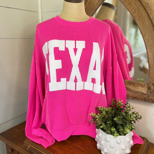 Texas Sweatshirt in Fuchsia