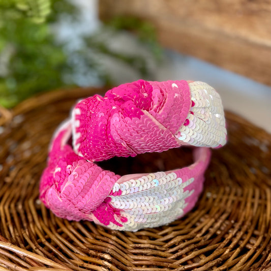 Pink Sequin Ombre Headband