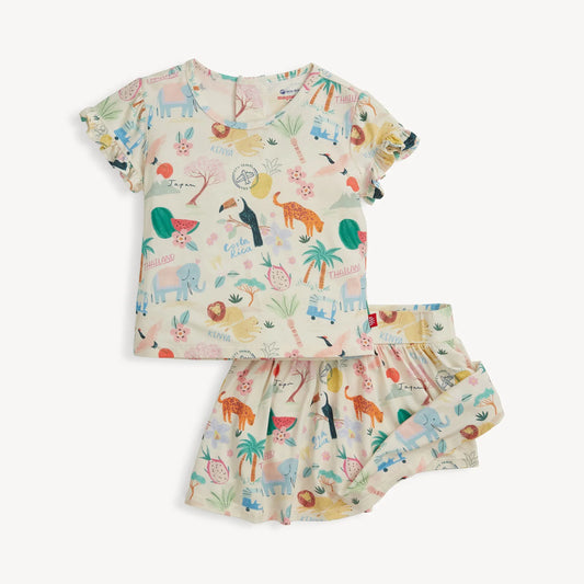 Wanderlust wildlife modal magnetic play all day top + flutter skort set