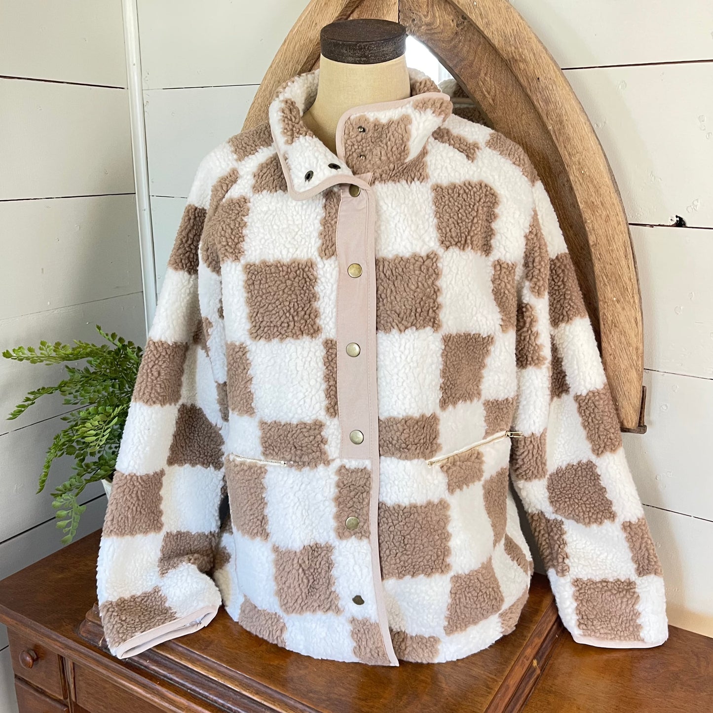 Checkered Sherpa Jacket