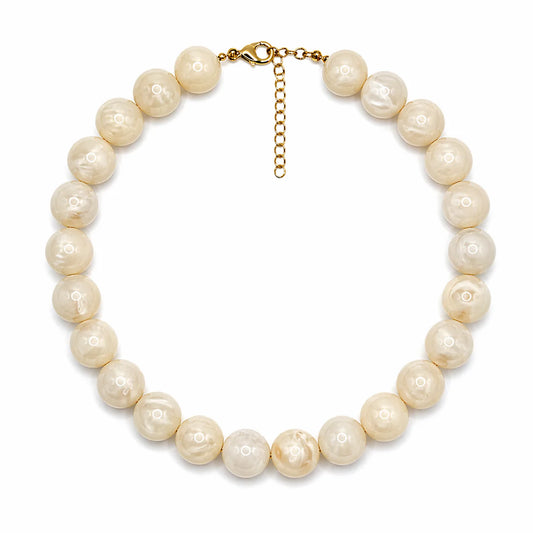 Chunky Neutral Cream Bubble Necklace