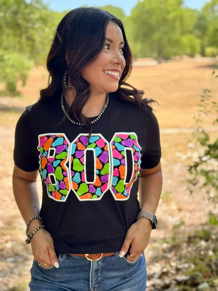 Boo with Colorful Ghosts Tee