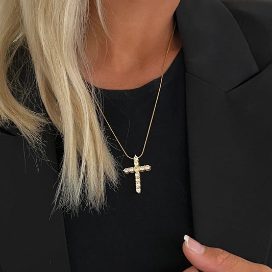XL Diamond Cross Necklace