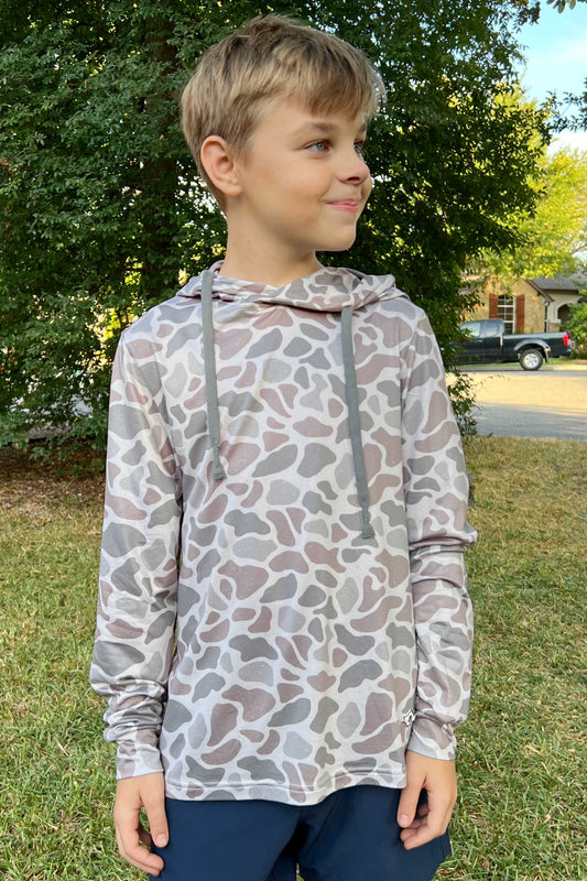 Youth Performance Hoodie - Classic Deer Camo