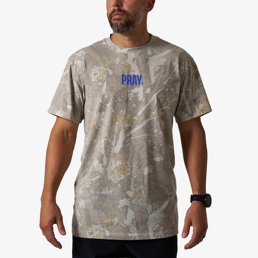 Burlebo Vintage Washed Tee | PRAY | Drifter Camo