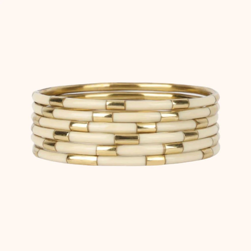 Ivory Veda Bangles - Set of 6