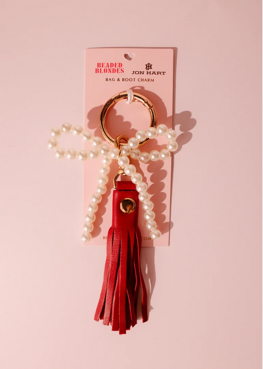 Beaded Blondes Bag Charm | Red